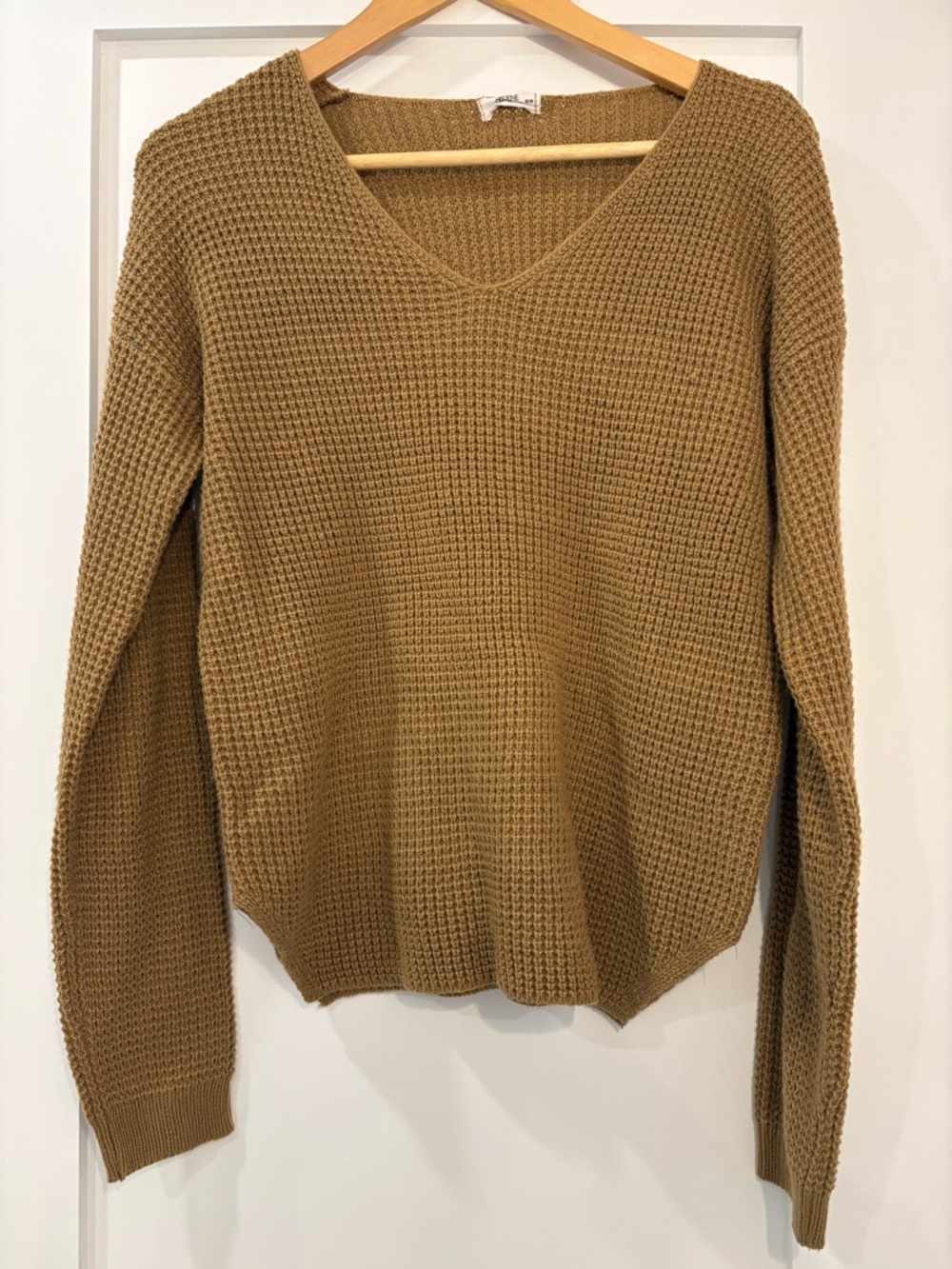 Ardene Waffle Knit Sweater Camel Brown Size Medium